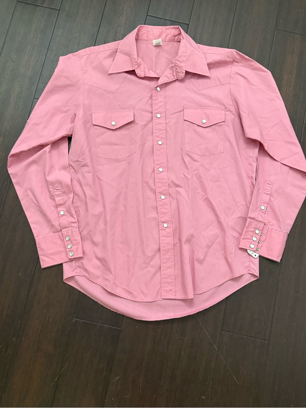 Vintage Men's Pink Western-Style Button-Up Shirt Made in USA